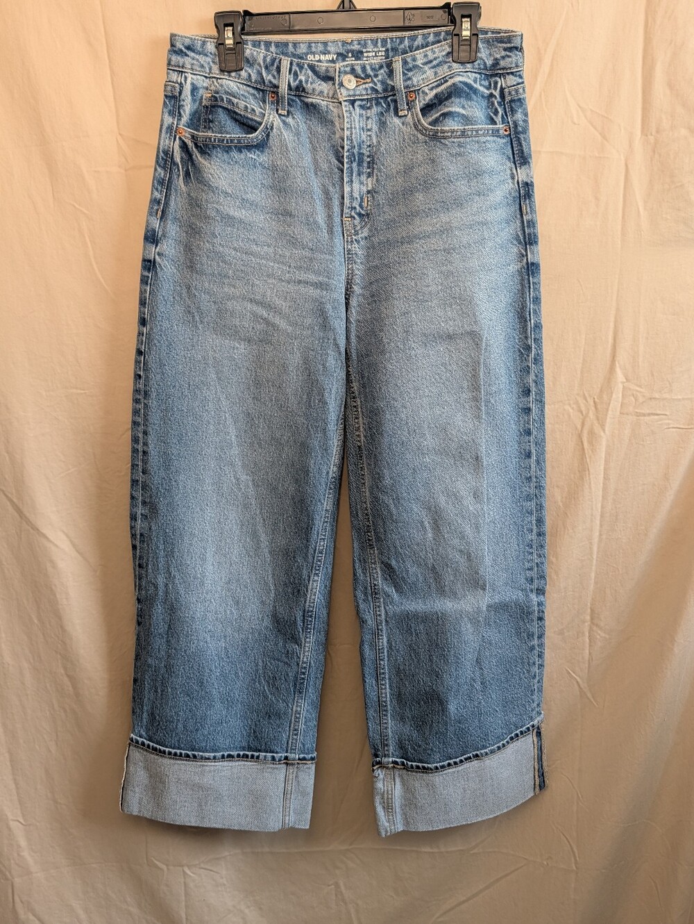 Old Navy Extra High-Waisted Wide-Leg Jeans with Cuffed Hem